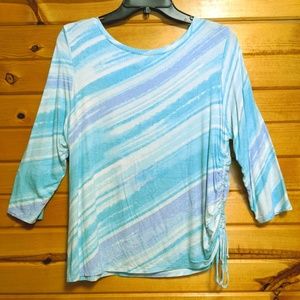 Ruby Rd. Blouse Top Purple/Turquoise Blue